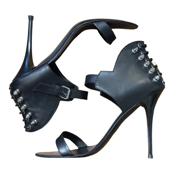 GIUSEPPE ZANOTTILeather Stiletto Sandals High Heel Pump Shoe Spikes Studs